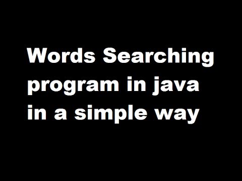 Words Searching program in java in a simple way