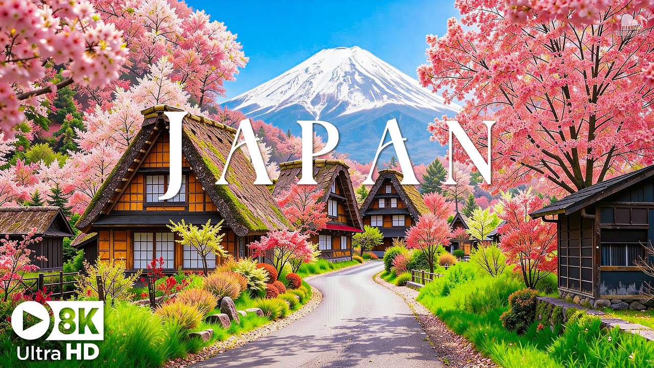 Dreamy Spring in Japan 8K 🌸 Cherry Blossoms, Peaceful Villages & Timeless Landscapes