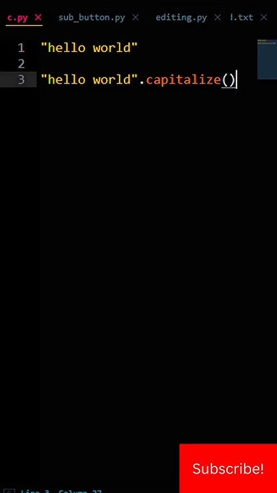 How To Capitalize A String In Python #python #programming - YouTube