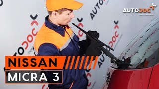 Como trocar escovas do limpa vidros traseiros NISSAN MICRA 3 TUTORIAL | AUTODOC