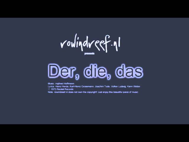 Der, die, das - Sesamstrasse (Theme from Sesame Street Germany) - YouTube