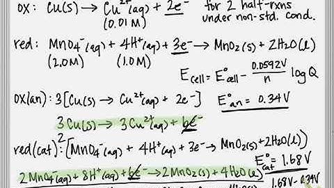 Calculating Ecell under Nonstandard Conditions