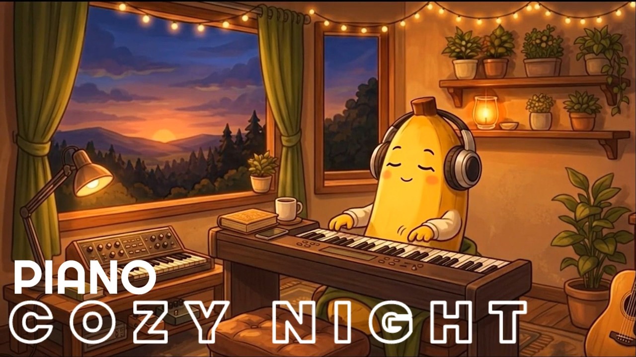 Cozy Night Soft Acoustic Lofi Piano – Study, Relax & Sleep Music