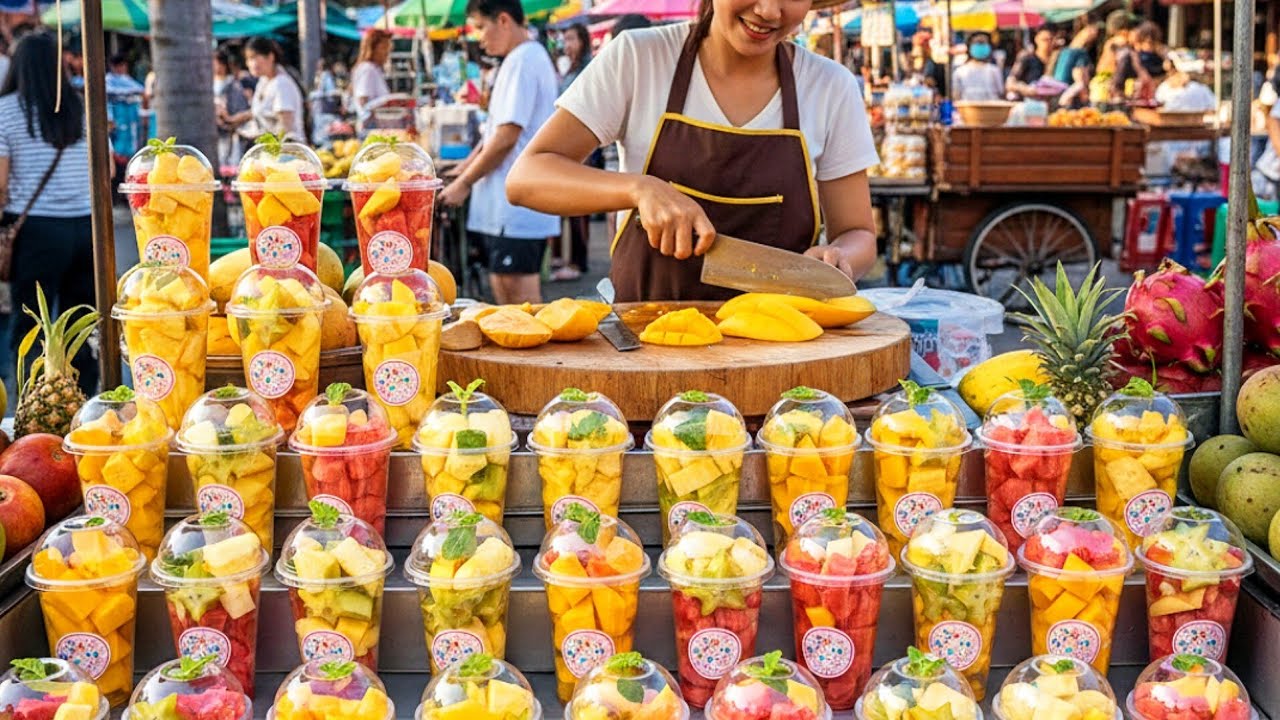 THAILAND STREET FRUIT CUTTING ART