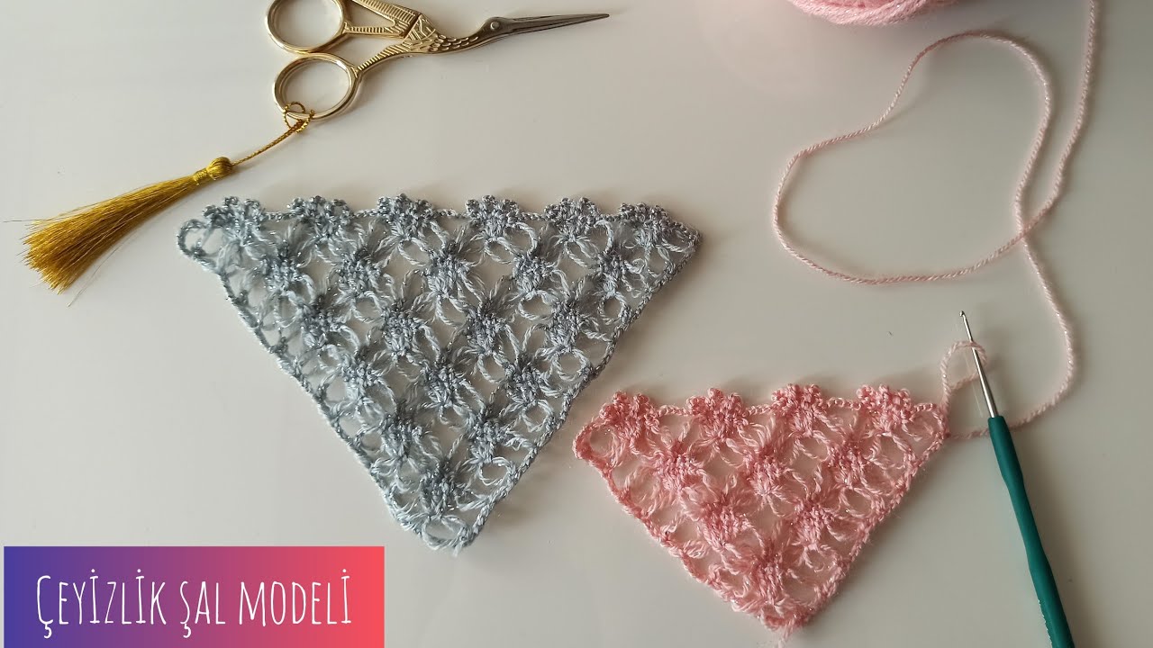 Самый простой узор с треугольным платком крючком - как сделать треугольный платок, воротник на шею,