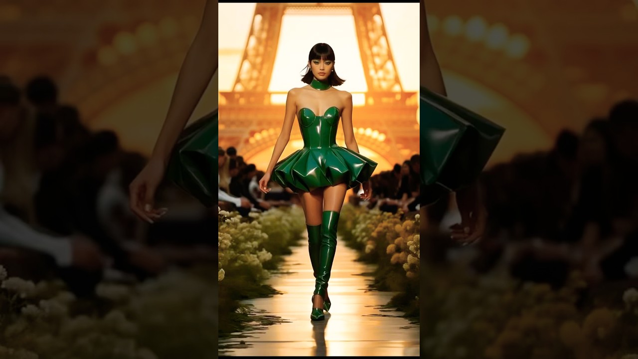 The Emerald Queen 👑✨ Futuristic Couture on the Runway | Dream Walk Runway