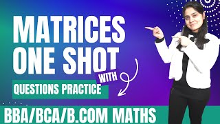 Matrices one shot|BBA|BCA|B.COM|Dream Maths