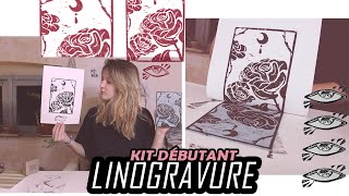 Découverte de la LINOGRAVURE (enfin!)  | Kit débutant dalbe | KAEVANE