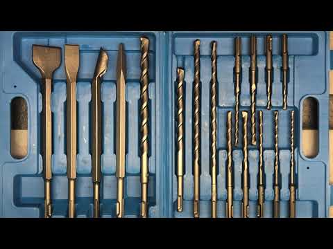 Unboxing - COMOWARE Rotary Hammer Drill Bits Set & Chisels- SDS Plus 17 Pcs