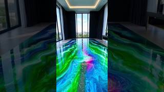 This Marble Floor Looks Like Liquid Art 😳✨ #LuxuryInterior #GlossyFloor #ModernLuxury