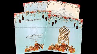 Baarat Theme Indian Wedding Card - Bag Style with Two Tone Inserts || G 660 screenshot 5