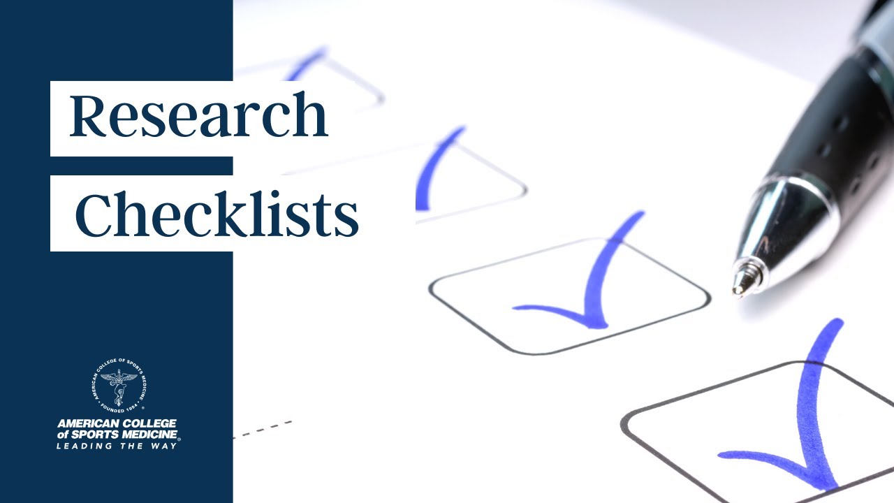 Research Checklists: Improving Research Quality in Sports and Exercise Science