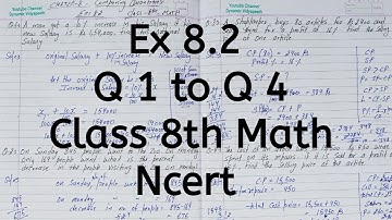 Ex 8.2, Q 1 to Q 4, Chapter 8, Comparing Quantities, Class 8 Math