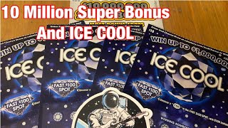 10 Million Super Bonus & Ice Cool Tickets‼️ California Lottery Scratchers🤞🍀🍀🍀