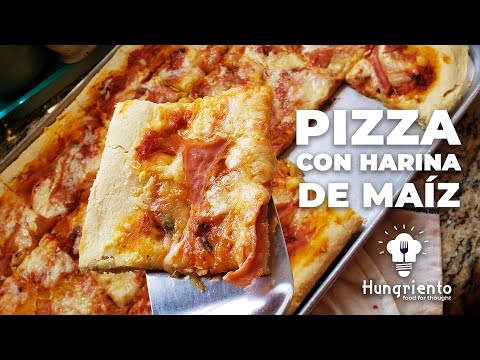 CÓMO HACER PIZZA CON HARINA DE MAÍZ ||| Receta para pizza esponjosa hecha en casa, fácil y rápida