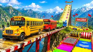 School Bus Challenge on a Crazy Mountain Track! 🚌🔥 | Impossible Driving screenshot 2