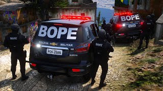 TROCA DE T1ROS + CONFRONTO NA FAVELA - BOPE 💀 PMCE GTA 5 POLICIAL