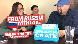 Americans Try Russian Snacks 🇷🇺 Snack Crate Unboxing