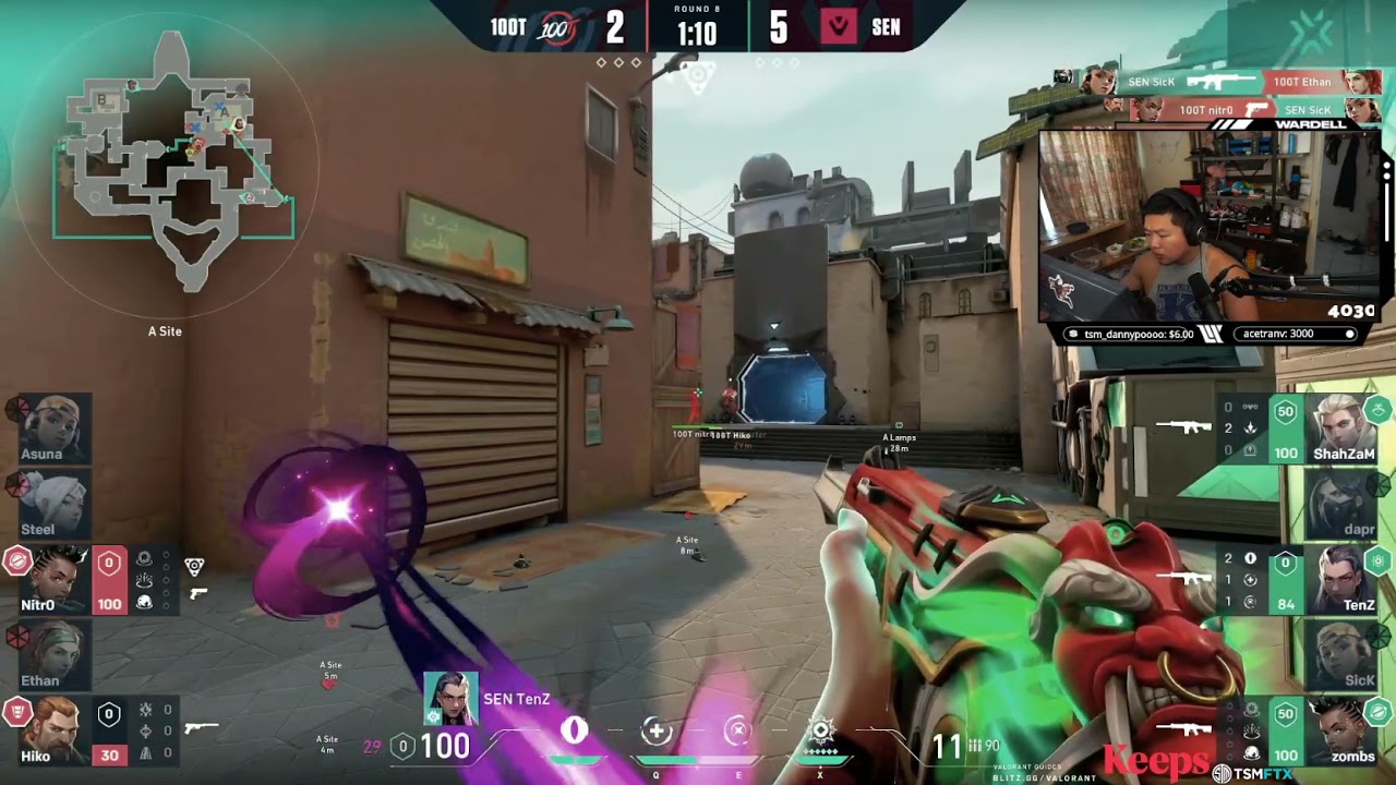 TenZ Destroying 100T in NA Finals ( TSM Wardell)