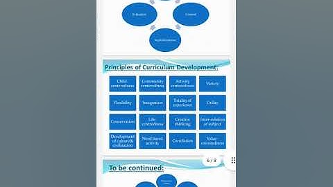 Curriculum Development , Stages and principles
