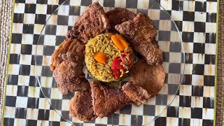 Sausage  and Spanish Fried Rice with Fried Catfish & Hush Puppies!