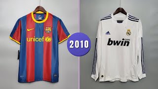 FC Barcelona vs Real Madrid - Jersey Transition (2001 - 2024)