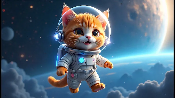 Astronaut Cat Exploring Space 🌌 | Cute Space Adventure | 3D AI Animation #catvideo #cute #viral