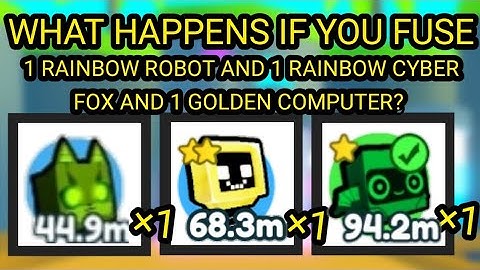 what happens if you fuse 2 rainbow tech pets and 1 golden happy computer? | Roblox Pet Simulator X
