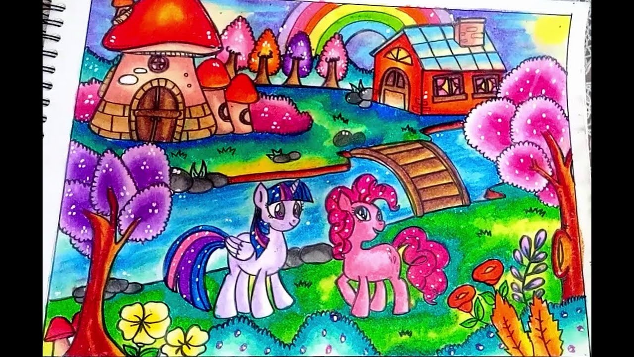 Cara Menggambar dan Mewarnai MY LITTLE PONY dengan Gradasi ...