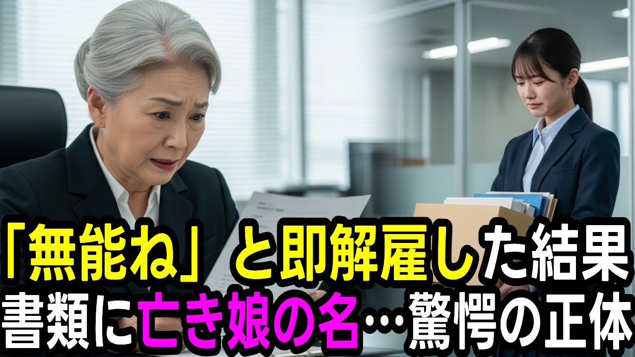【感動する話】 実の孫だとは知らずに面接し解雇した女会長。書類の中で死んだ娘の名前を見た瞬間、手が震えた衝撃の結末【朗読】