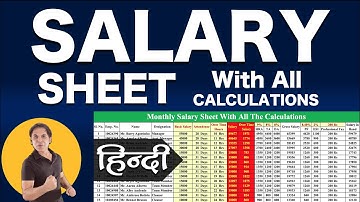 SALARY sheet in excel | D A , HRA, PF, ESI, GROSS SALARY