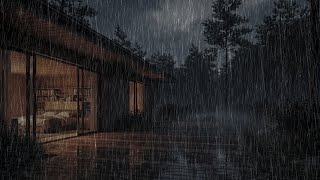 Instant Relaxation with Powerful Rainfall & Soft Thunder Echo 🌩️🌿 | Forest Sleep Ambience