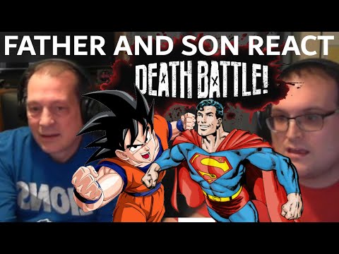 Father and Son React to DEATH BATTLE! Goku VS Superman Reaction