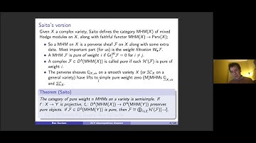 Ben Davison - Cohomological DT theory and nonabelian Hodge theory for stacks (Lecture 1)