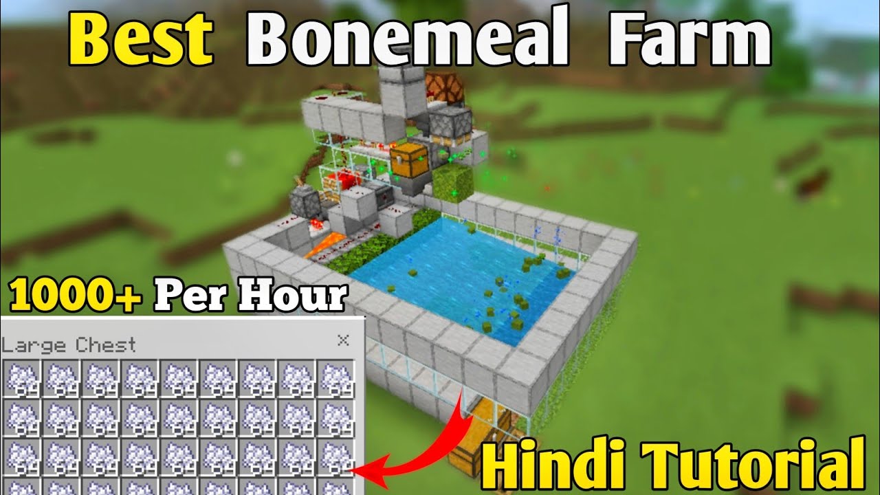 Easy 1.19 Automatic Bonemeal Farm Tutorial in Minecraft (Hindi) | MCPE ...