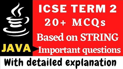 LIVE CLASS ICSE BOARD MCQs BASED ON LIBRARY CLASS IN JAVA FOR TERM 2 SESSION (2021-22) CLASS X