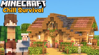 I Built a Cottagecore Automatic Wool Farm in Minecraft 1.20  Chill Survival Let's Play