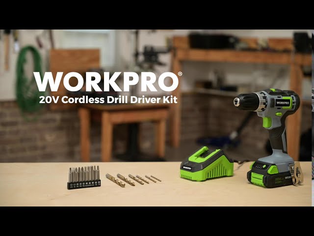 WorkPro 20V Cordless Drill Combo Kit, Drill Driver and Impact Driver