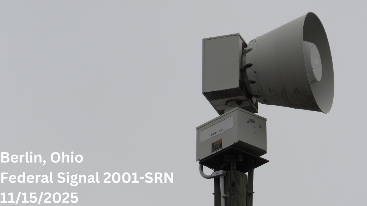 Berlin, Ohio - Federal Signal 2001-SRN:DC Siren Test - Short Alert - 11/15/2025