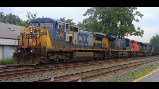 CSX Q363-08 Manifest Train & CSX K685-05 Empty Ethanol Train in Fairport, NY 7/8/21
