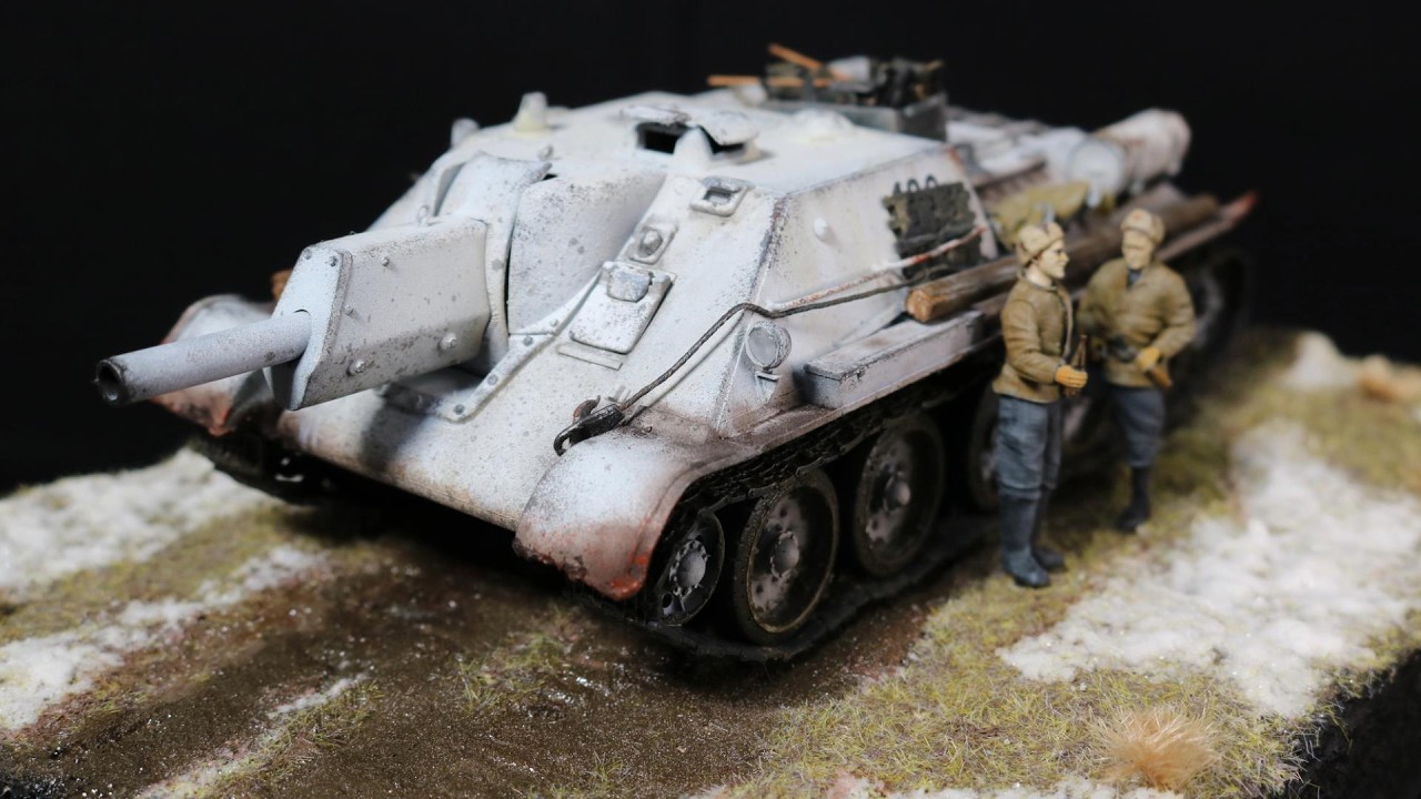 Tamiya legacy kit Soviet Su-122 Final Reveal Making Diorama ( English Sub )