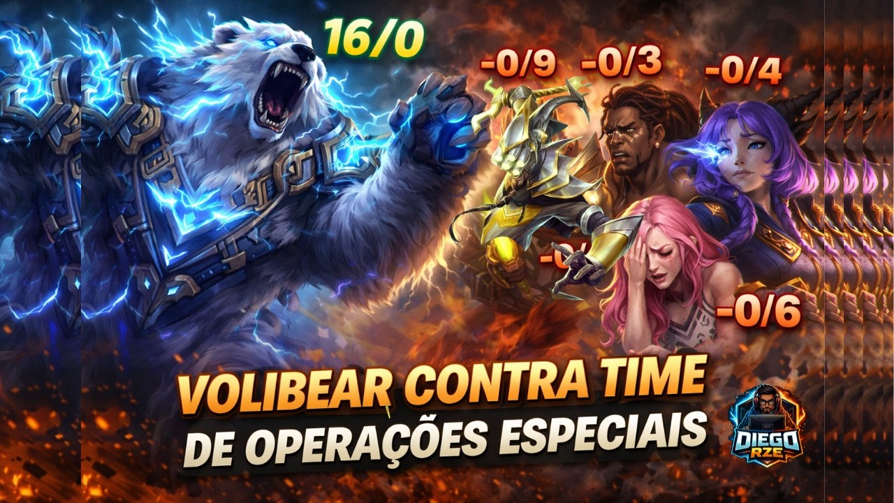 VOLIBEAR 16/0 😱 O URSO PASSOU POR CIMA! Time inimigo TODO NEGATIVO!