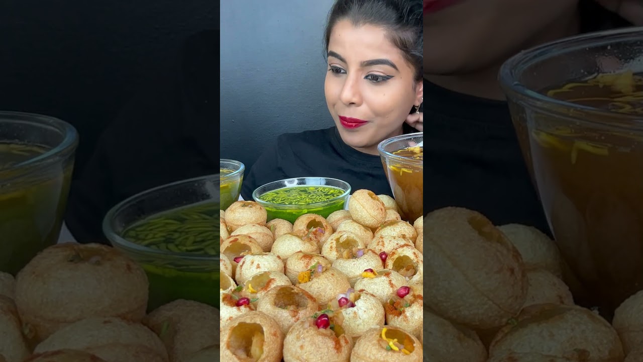 Задача по поеданию 100 острых панипури | Голагаппа: вызов еды | Уличная еда ASMR Поедание мукбанга