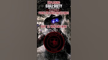 Explaining cod zombies perks in under 60 seconds part 12 Widows Wine #codzombies #cod #zombies