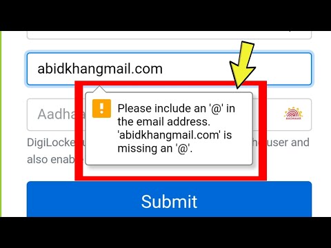 Fix DigiLocker | "Please include an @" Error Solved