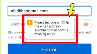 Fix DigiLocker | Please include an @ in is abidkhangmailcom missing an @ Problem Solved