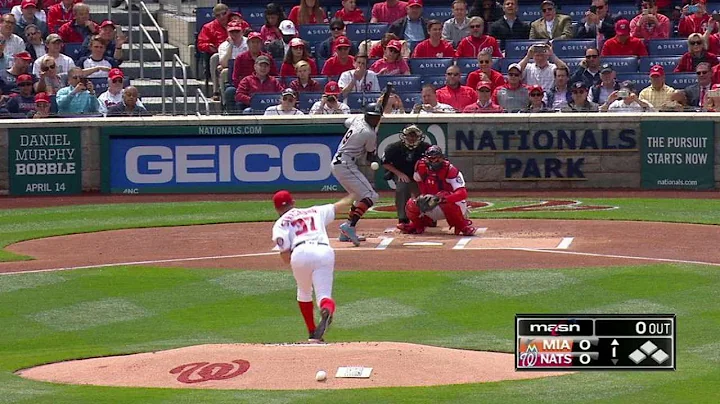 MIA@WSH: Strasburg tosses first pitch of the season