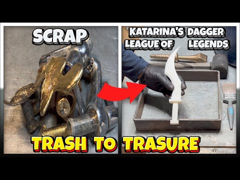 Sand Casting Katarina's Dagger From League of Legends In Brass - Let's Cook! - Molten Metal - Ingot