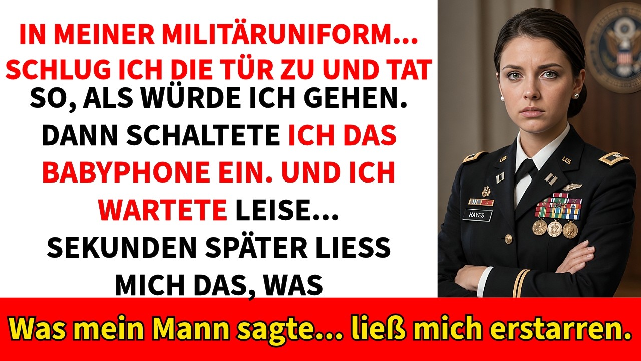Ich stand in meiner vollen Ausgehuniform an der Tür, und mein Mann küsste mich auf die Wange. „Sei vorsichtig bei deinem Reservedienst, Schatz“, sagte er lächelnd. Ich fuhr los – aber nur zwei...