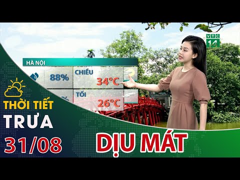 Video Thời tiết trưa, chiều 31/08/2021: Miền Bắc nắng yếu,... - youtube